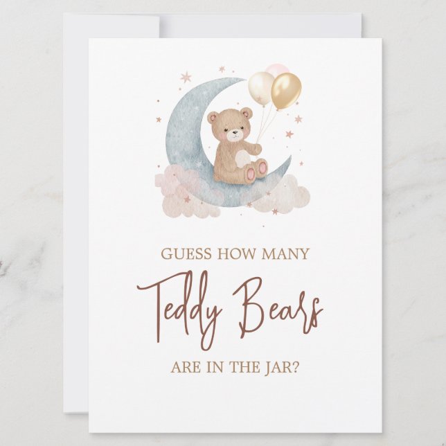 Carte de jeu Devinez combien d'ours en peluche il  (Devant)