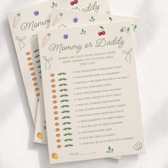 Carte de jeu devinez qui pour Baby Shower Bébé Iss (Créateur téléchargé)