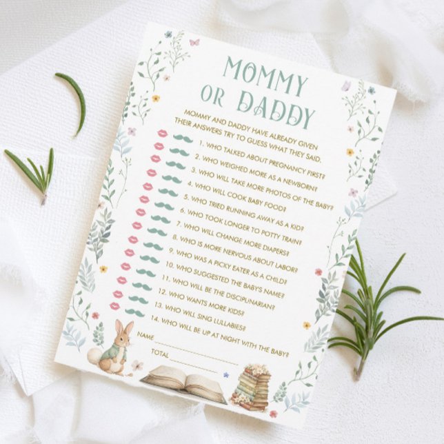 Carte de jeu devinez qui pour Baby Shower Un Nouve (Créateur téléchargé)