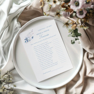 Carte de jeu Dusty blue floral bride & Groom Trivi
