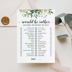 Carte de jeu éditable 'Would He Rather' pour anniv