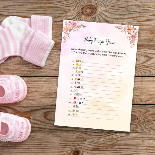 Carte de jeu Elephant Baby shower bébé Emoji