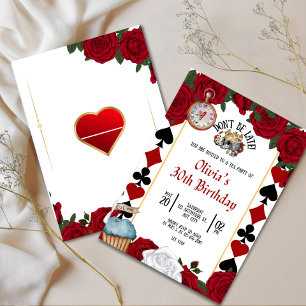 Carte de jeu Floral Invitation Anniversaire