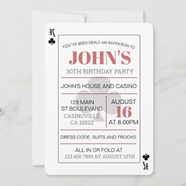 Carte de jeu King of Clubs Casino (Devant)