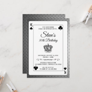 Carte de jeu King Poker Invitation d'anniversaire