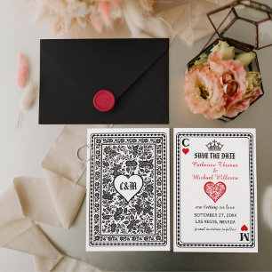 Carte de jeu Las Vegas Casino Mariage Monogramme