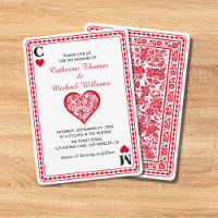 Carte de jeu Las Vegas Casino Mariage Monogrammé