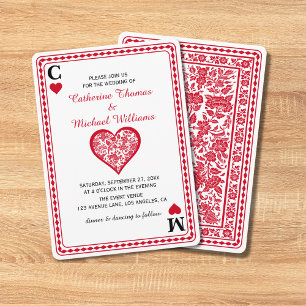 Carte de jeu Las Vegas Casino Mariage Monogrammé