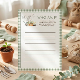 carte de jeu Little Sprout Who Am I pour Baby Show