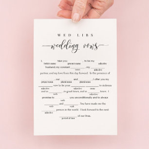 Carte de jeu mariage Vows Wed Libs