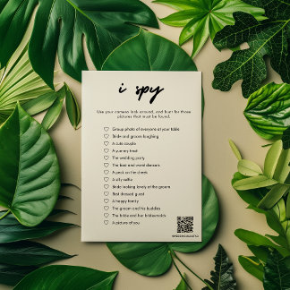 Carte de jeu moderne I Spy Mariage