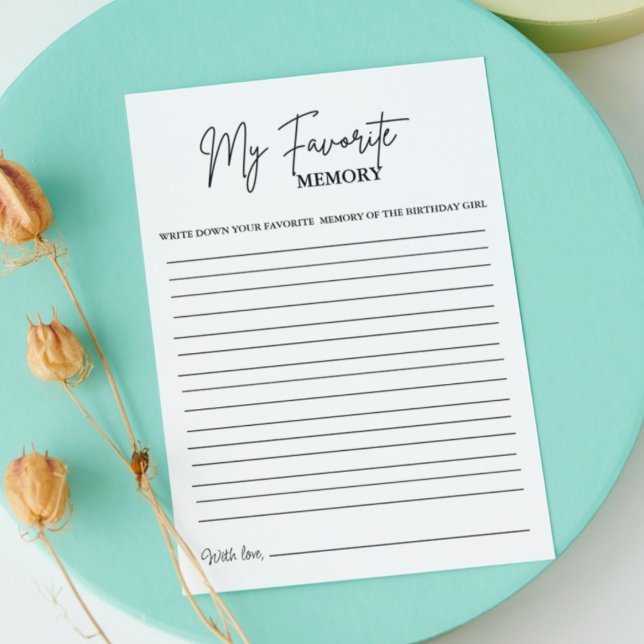 Carte de jeu moderne minimal Anniversaire Favori m (Créateur téléchargé)