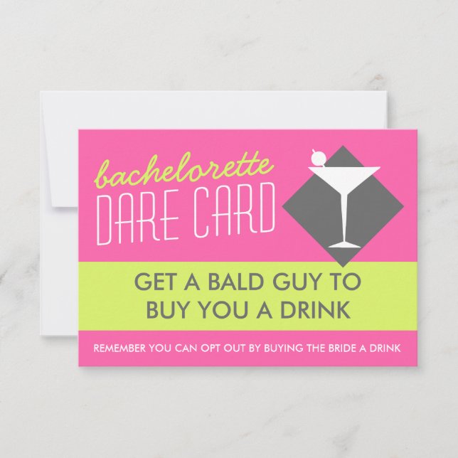 Carte de jeu moderne Retro Bachelorette DARE (Devant)
