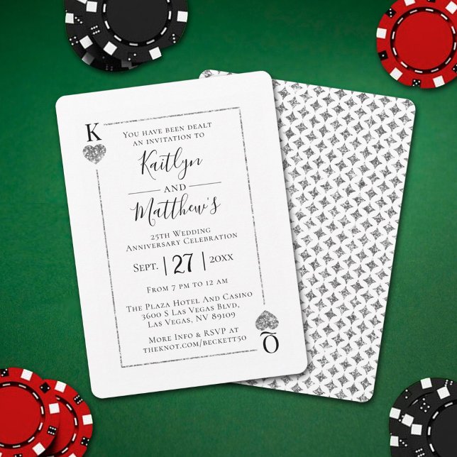 Carte de jeu Monogramme 25e anniversaire de Mariag (Créateur téléchargé)