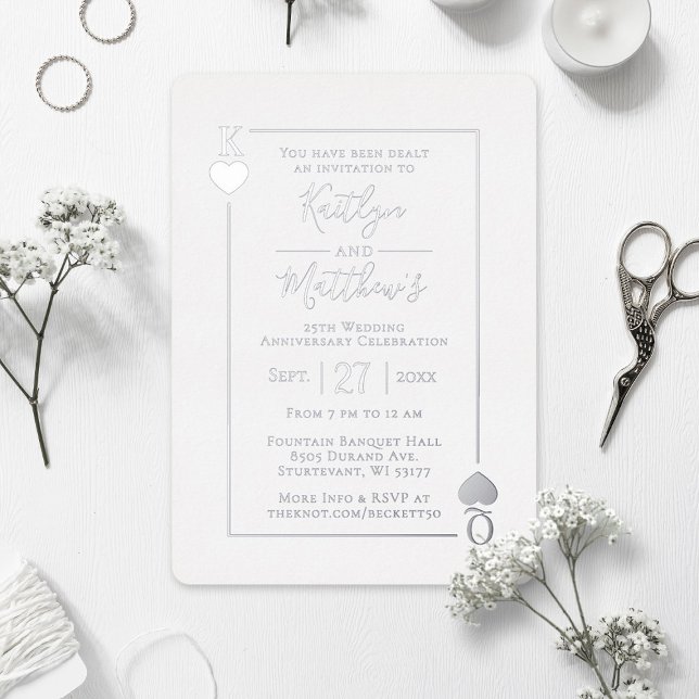 Carte de jeu Monogramme 25e anniversaire de Mariag (Créateur téléchargé)