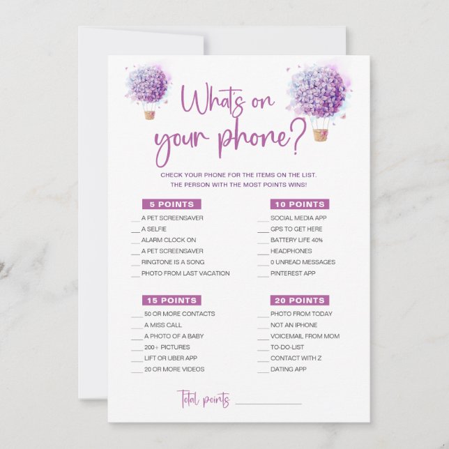 Carte de jeu papillons lilas sur votre téléphone (Devant)