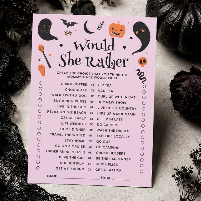 Carte de jeu pour Baby Shower à thème Halloween 'P (Créateur téléchargé)