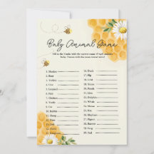Carte de jeu pour Baby Shower Bébé Animal Abeille