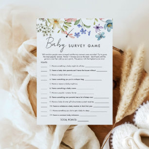 Carte de jeu pour baby shower 'Bébé en fleurs'