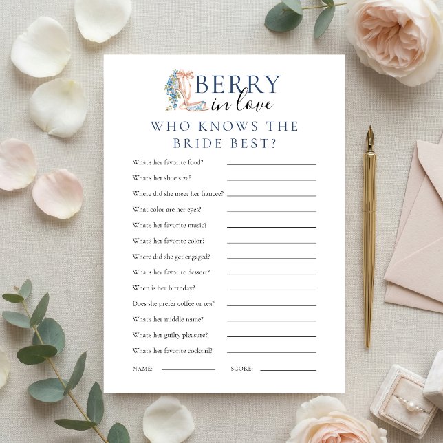 Carte de jeu pour Baby Shower 'Blueberry Who Knows (Créateur téléchargé)