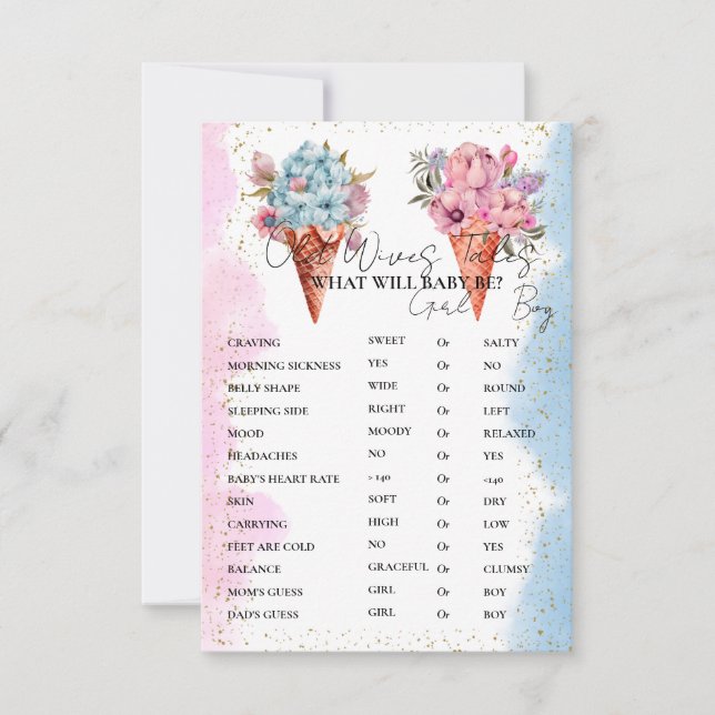Carte de jeu pour Baby Shower : Contes de Vieilles (Devant)