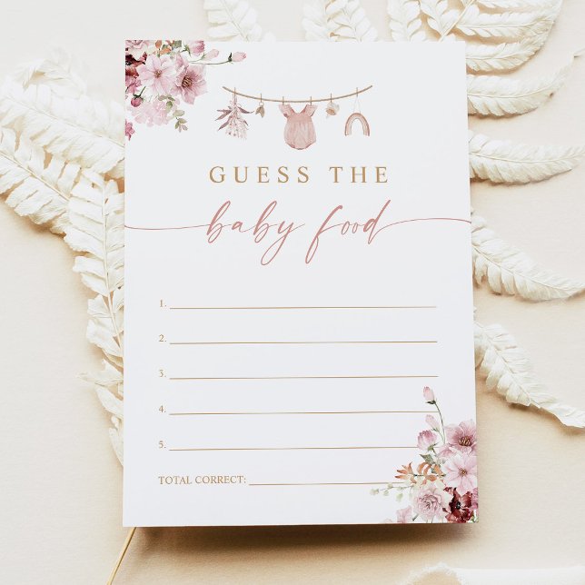 Carte de jeu pour Baby Shower de nourriture pour b (Créateur téléchargé)
