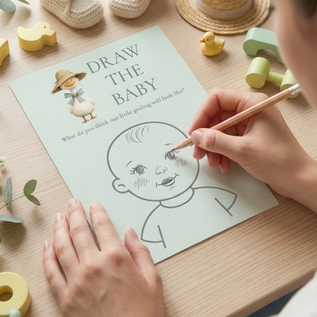 Carte de jeu pour Baby Shower - Dessinez le bébé a (Créateur téléchargé)