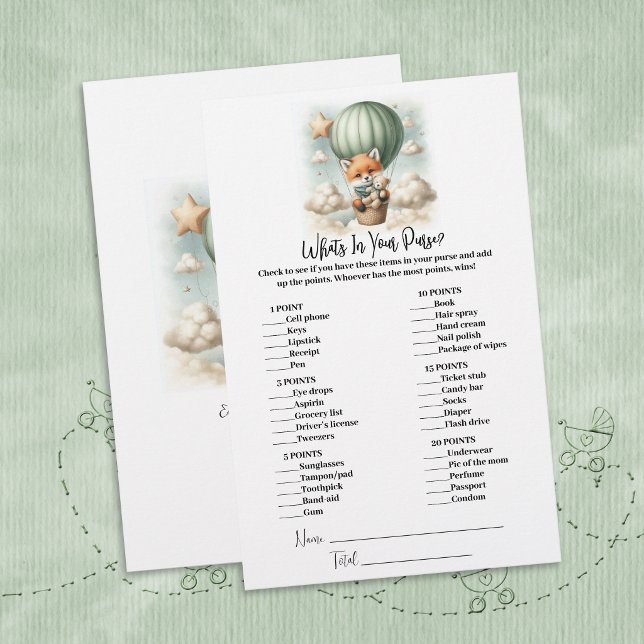Carte de jeu pour Baby Shower 'Qu'est-ce qu'il y a (Créateur téléchargé)