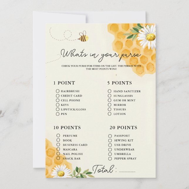 Carte de jeu pour baby shower : qu'y a-t-il dans v (Devant)