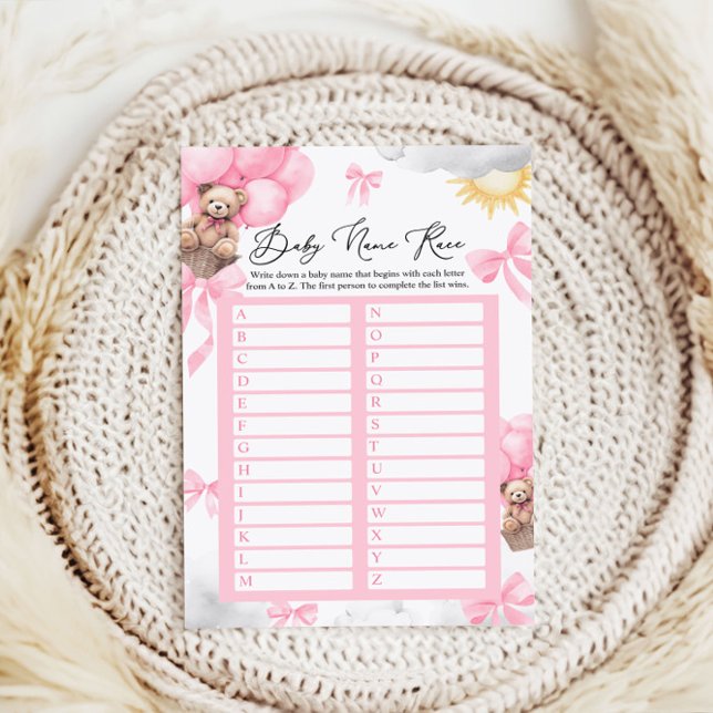 Carte de jeu pour Baby Shower sur les noms de bébé (Créateur téléchargé)