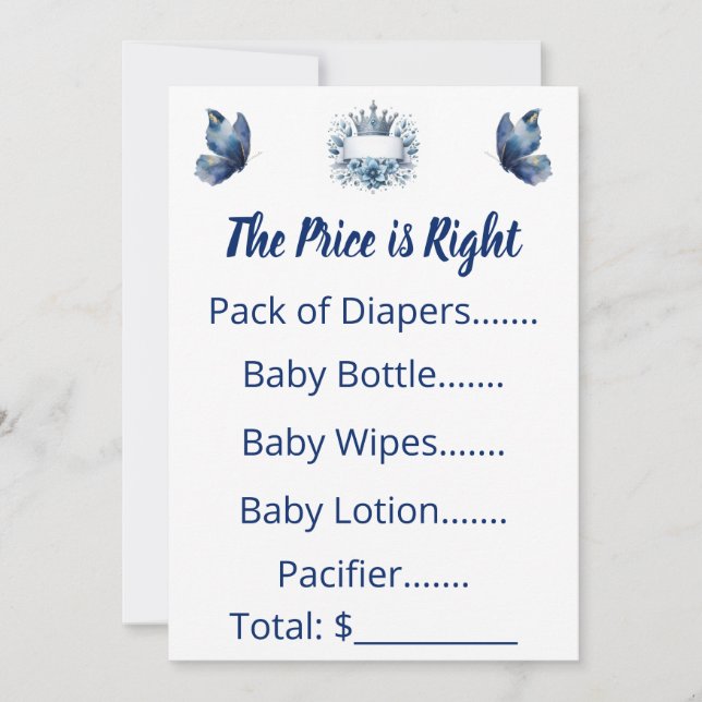 Carte de jeu Royal Prince Price is Right (Devant)