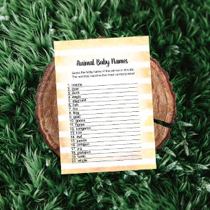 Carte de jeu White Bunny Yellow Animal Baby Names