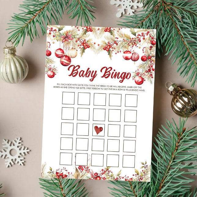 Carte de jeux de bingo Baby Shower Floral Christma (Créateur téléchargé)