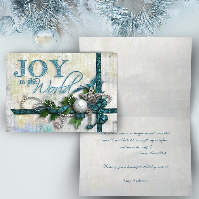 Carte de Jeweled Teal and Silver Christmas (Créateur téléchargé)