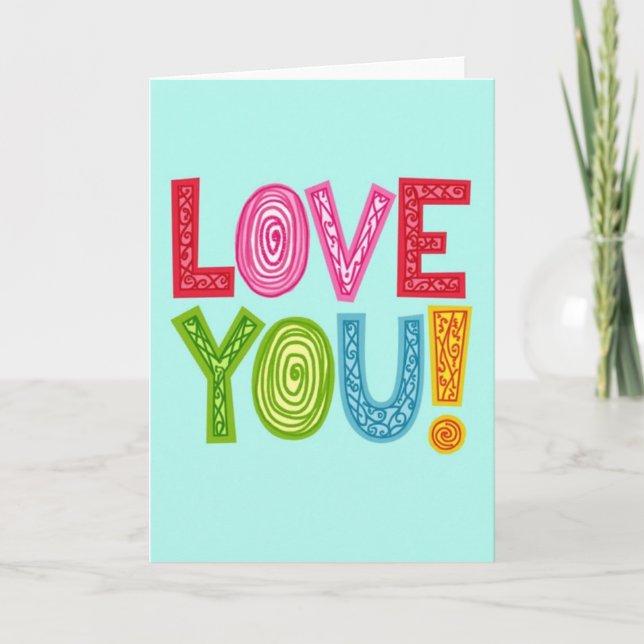 Carte de joie audacieuse Je t'aime (Devant)