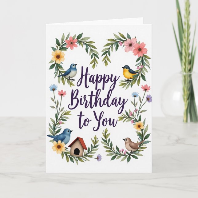 Carte de joie d'anniversaire de jardin (Devant)