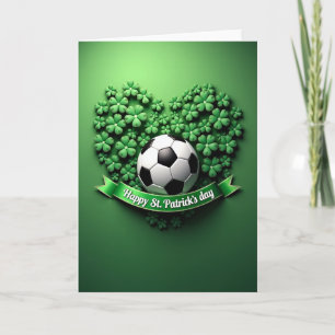 Carte de joie de football au trèfle