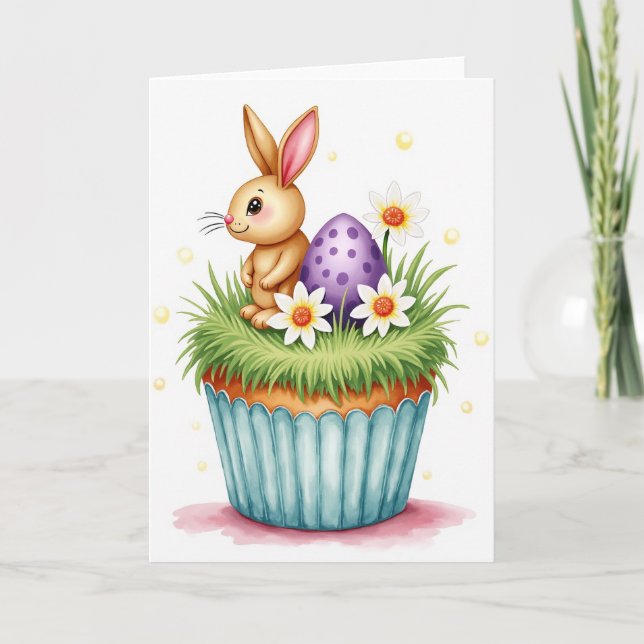 Carte de joie de printemps de lapin (Devant)