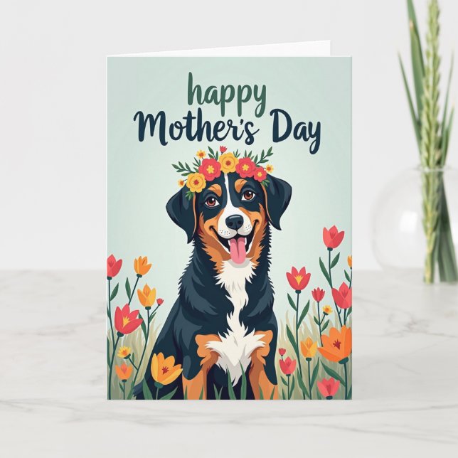 Carte de joie pour chien floral (Devant)