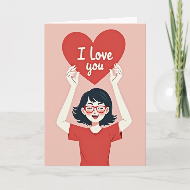 Carte de joie sincère 'Je t'aime' (Devant)