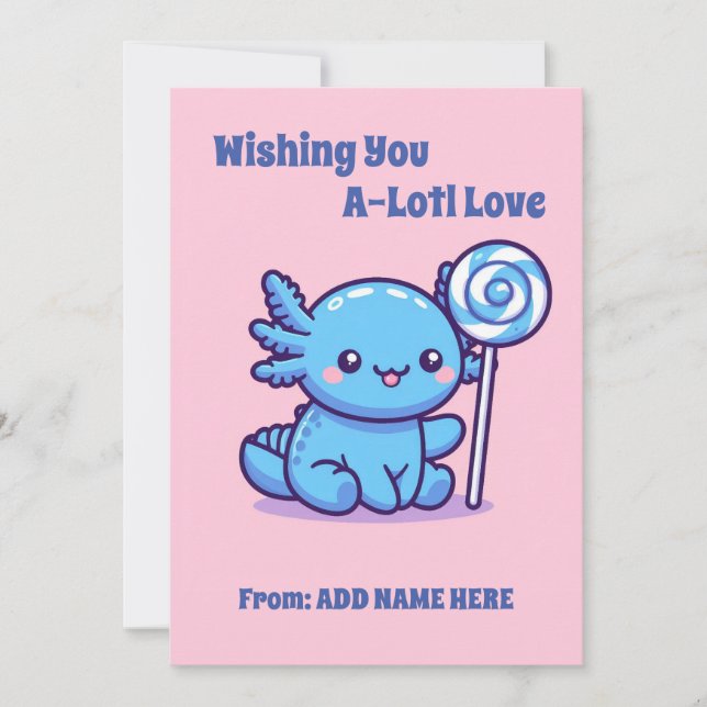Carte de jour Axolotl Valentines (Devant)