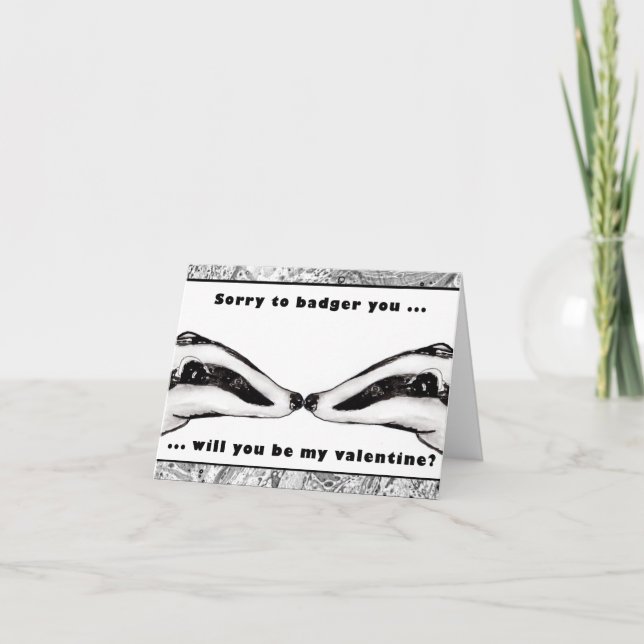 Carte de jour Badger valentines (a109) (Devant)