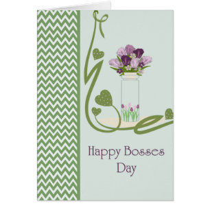 Carte de jour Bosses avec un contenant de jolies t