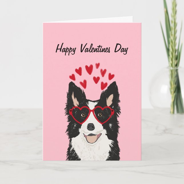 Carte de jour Collie Valentines frontalière (Devant)