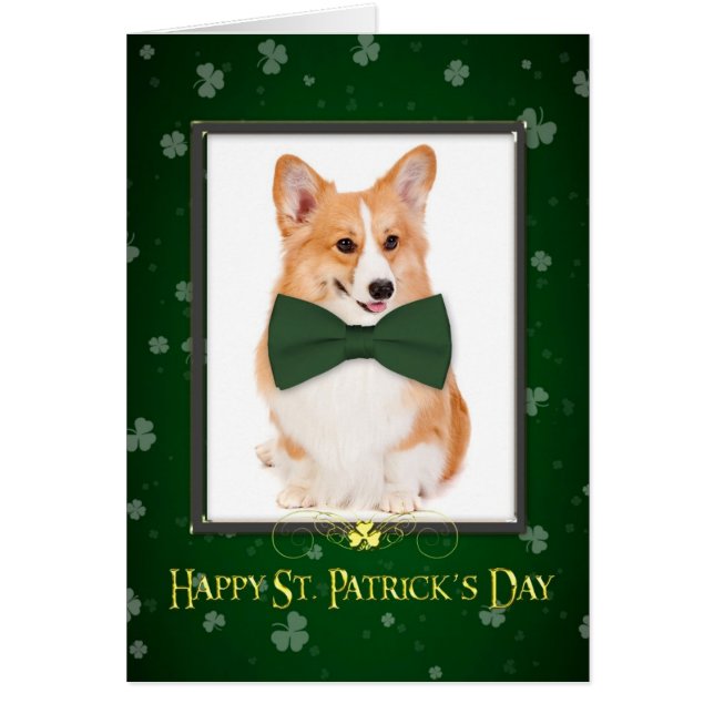 Carte de jour Corgi St. Patrick (Devant)