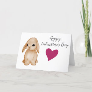 Carte de jour de Bunny Heart Valentines
