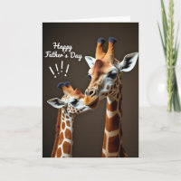 Carte de jour de famille de la girafe mignonne