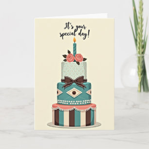 Carte de Jour de Fête de Gâteau