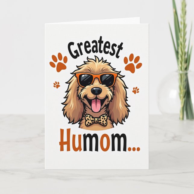 Carte de Jour de Fête pour Maman de Chien Cool (Devant)