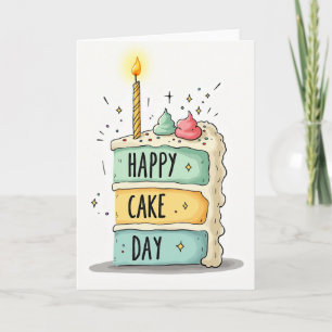 Carte de jour de gâteau dessiné à la main